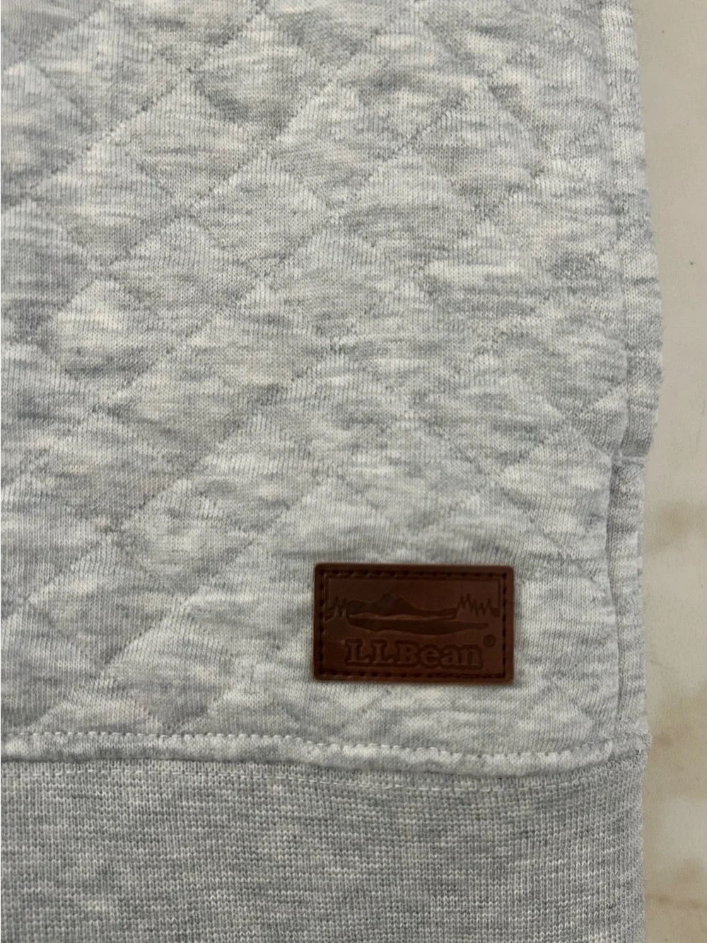 L.L. Bean Men's Quilted Zip-Up Pullover - Light Gray